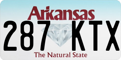 AR license plate 287KTX