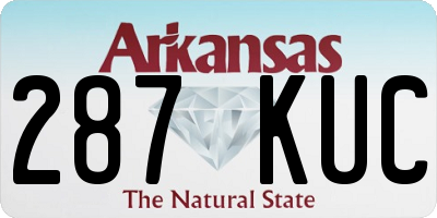 AR license plate 287KUC