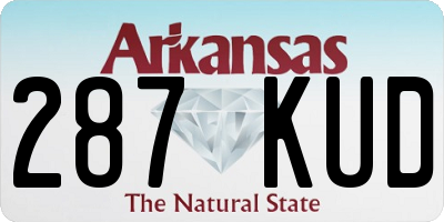 AR license plate 287KUD