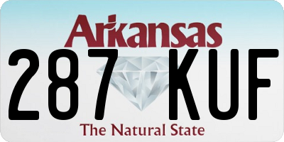 AR license plate 287KUF