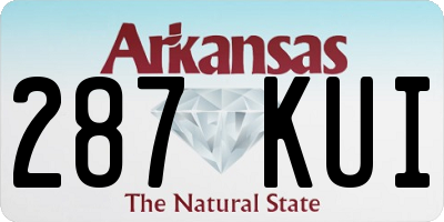 AR license plate 287KUI