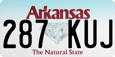 AR license plate 287KUJ