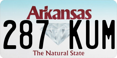 AR license plate 287KUM