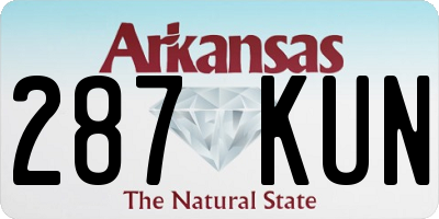 AR license plate 287KUN