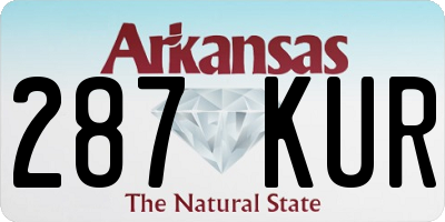 AR license plate 287KUR