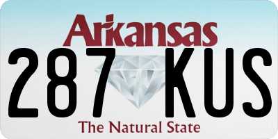 AR license plate 287KUS