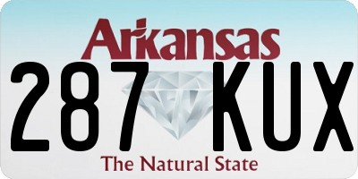 AR license plate 287KUX