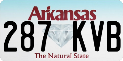 AR license plate 287KVB