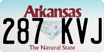 AR license plate 287KVJ