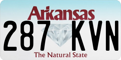 AR license plate 287KVN