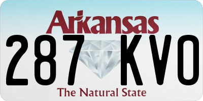 AR license plate 287KVO