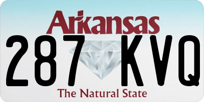 AR license plate 287KVQ