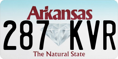 AR license plate 287KVR