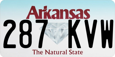 AR license plate 287KVW