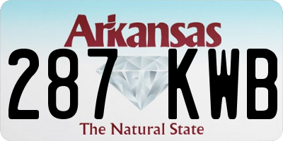 AR license plate 287KWB