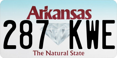 AR license plate 287KWE