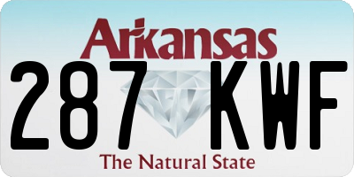 AR license plate 287KWF