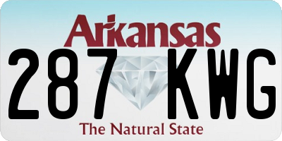 AR license plate 287KWG