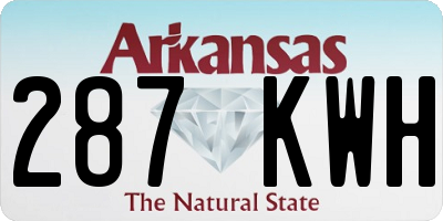 AR license plate 287KWH
