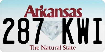 AR license plate 287KWI
