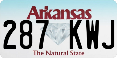 AR license plate 287KWJ