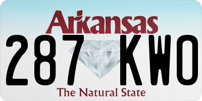 AR license plate 287KWO