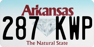 AR license plate 287KWP