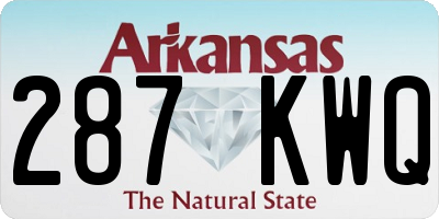 AR license plate 287KWQ