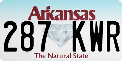 AR license plate 287KWR