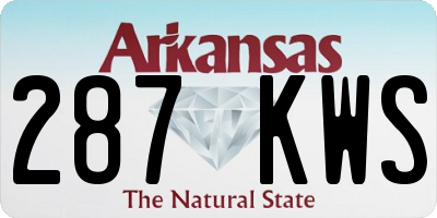 AR license plate 287KWS