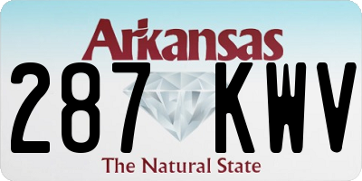 AR license plate 287KWV