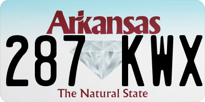 AR license plate 287KWX