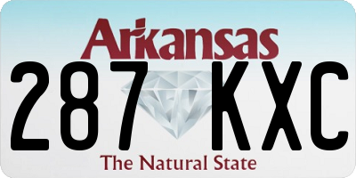 AR license plate 287KXC