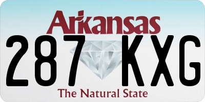 AR license plate 287KXG