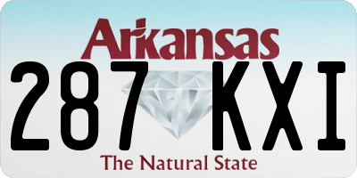 AR license plate 287KXI