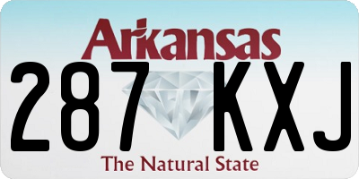 AR license plate 287KXJ