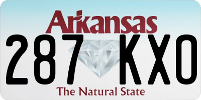 AR license plate 287KXO