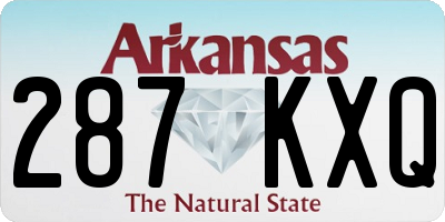 AR license plate 287KXQ