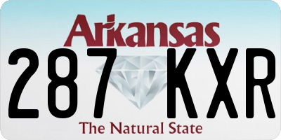 AR license plate 287KXR