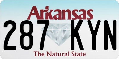 AR license plate 287KYN