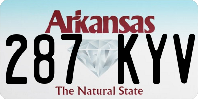 AR license plate 287KYV