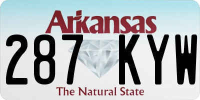 AR license plate 287KYW