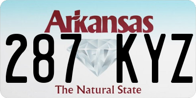 AR license plate 287KYZ