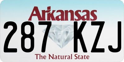 AR license plate 287KZJ