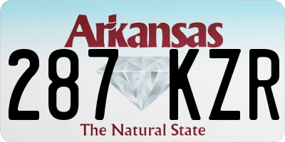 AR license plate 287KZR