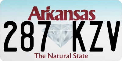 AR license plate 287KZV