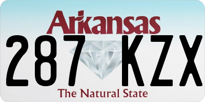AR license plate 287KZX