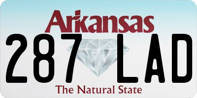 AR license plate 287LAD
