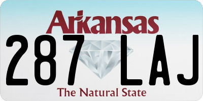 AR license plate 287LAJ