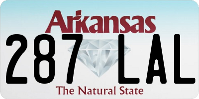 AR license plate 287LAL